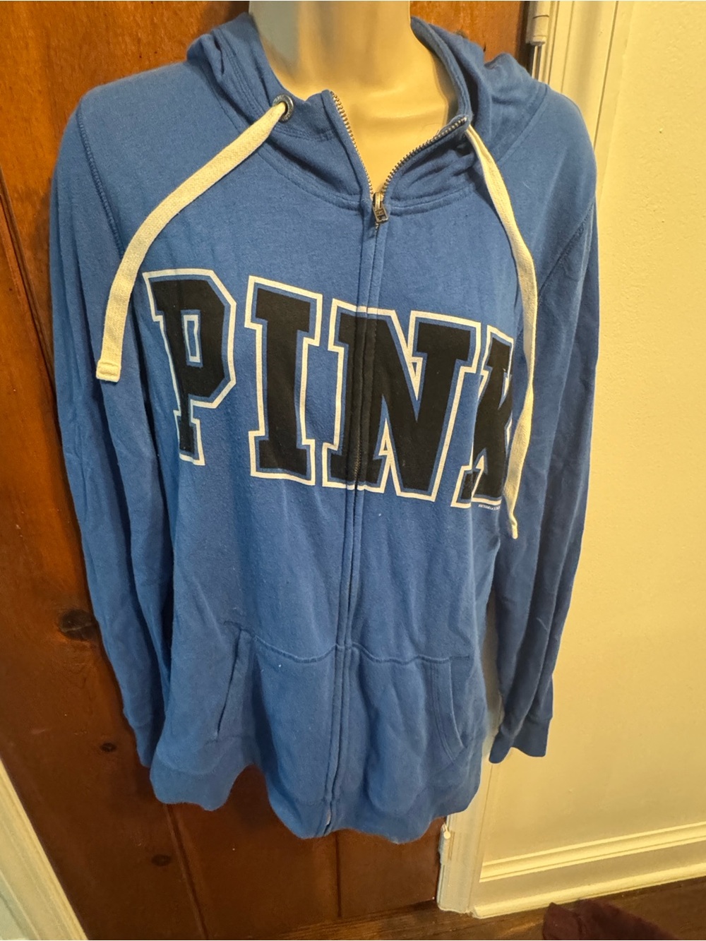 PINK Victoria’s Secret Blue Full Zip Hoodie Large